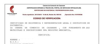 Matrícula mercantil validación